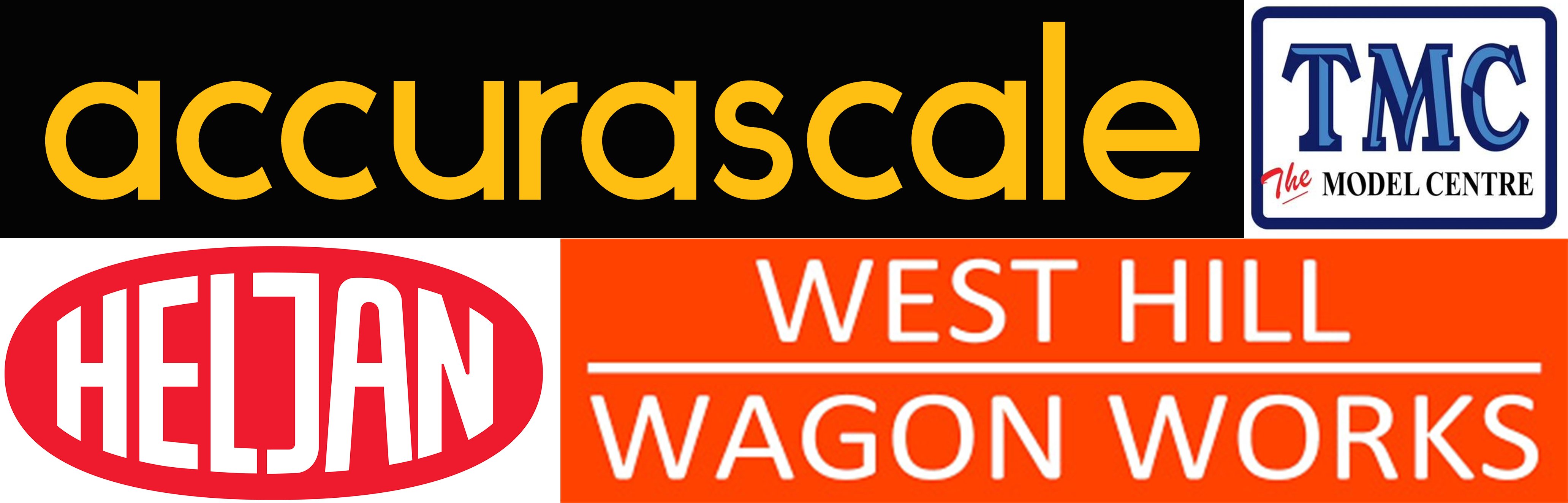 Great Electric Train Show 2024 sponsors: Accurascale, Heljan, TMC and West Hill Wagon Works.
