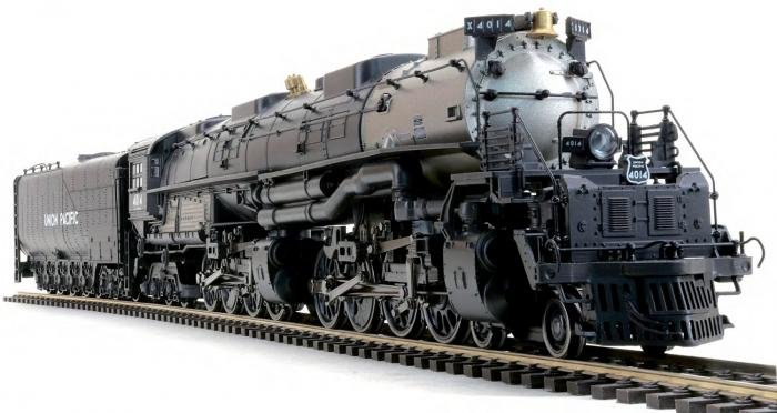 4014 Union Pacific 'BIG BOY' train model on track with white background