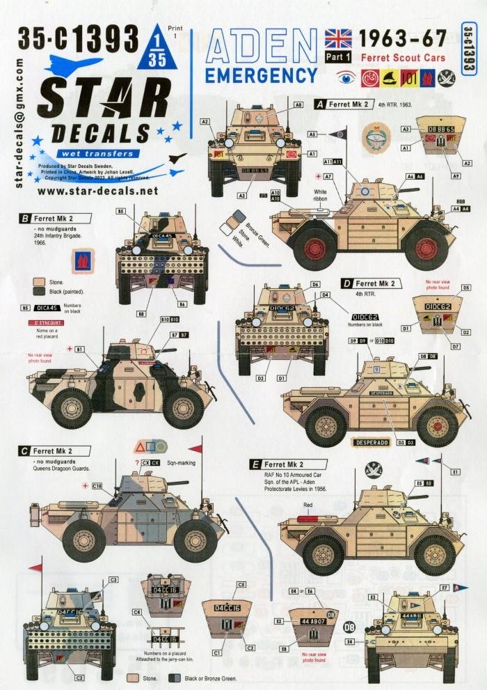STAR DECALS’ NEW 1/35 FERRET SCOUT CAR MARKINGS 