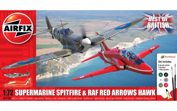 Airfix 1/72 Spitfire and Red Arrows Hawk A50187