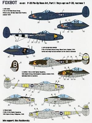 USAAF LIGHTNING AND MUSTANG DECALS FROM FOXBOT