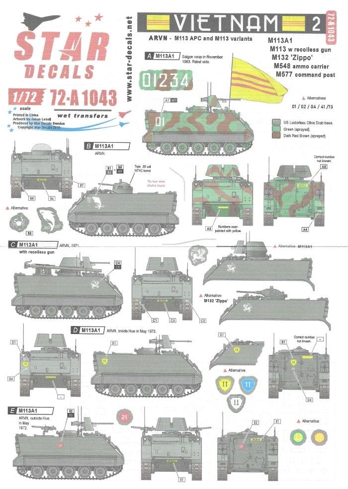 SOUTHEAST ASIA ARMOUR MARKINGS BY STAR DECAL