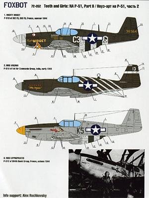 USAAF LIGHTNING AND MUSTANG DECALS FROM FOXBOT