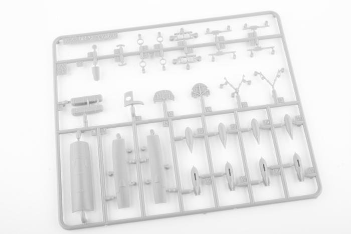 Airfix standard load of four 500lb bombs with a choice of open/closed bay doors, fittings for a TT.35 variant which require removal for a B.XVI