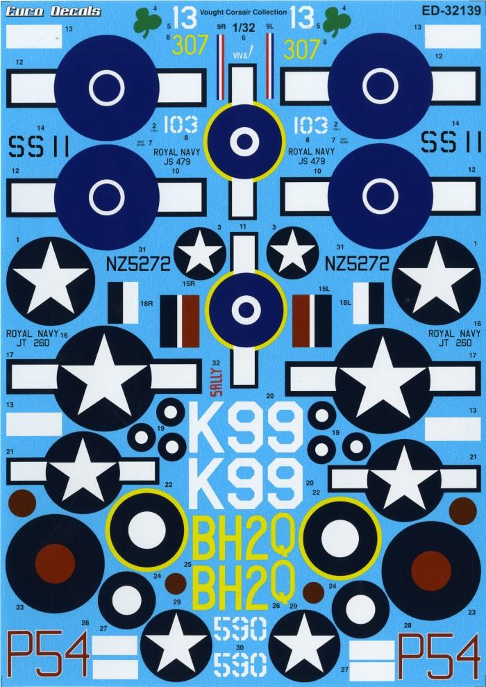 EURO DECALS’ NEW 1/32 VOUGHT CORSAIR MARKINGS 