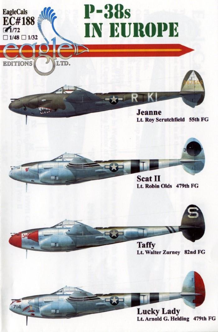 NEW P-38 LIGHTNING DECALS BY EAGLECALS
