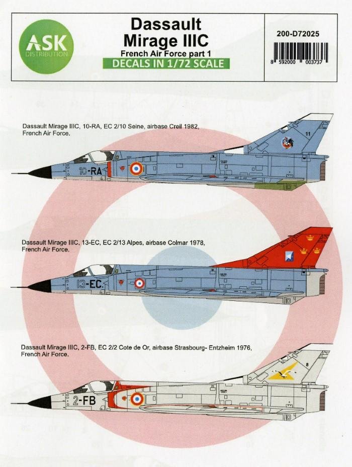MIRAGE III MARKINGS FROM ASK DISTRIBUTION