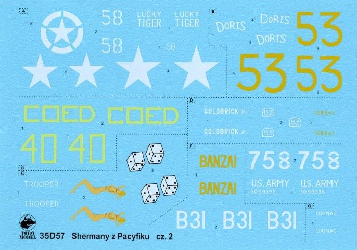 DECALS FOR FAR-FLUNG SHERMANS
