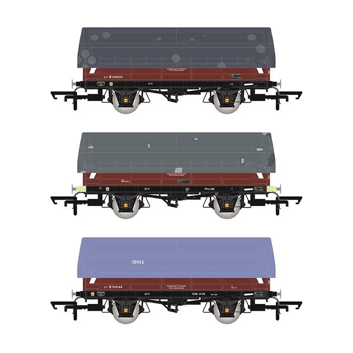 Accurascale Coil A Pack D featuring three SFV steel wagons with TOPS lettering.