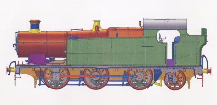 CAD drawing for Minerva Model Railways new ‘O’ gauge GWR 56XX 0-6-2T.