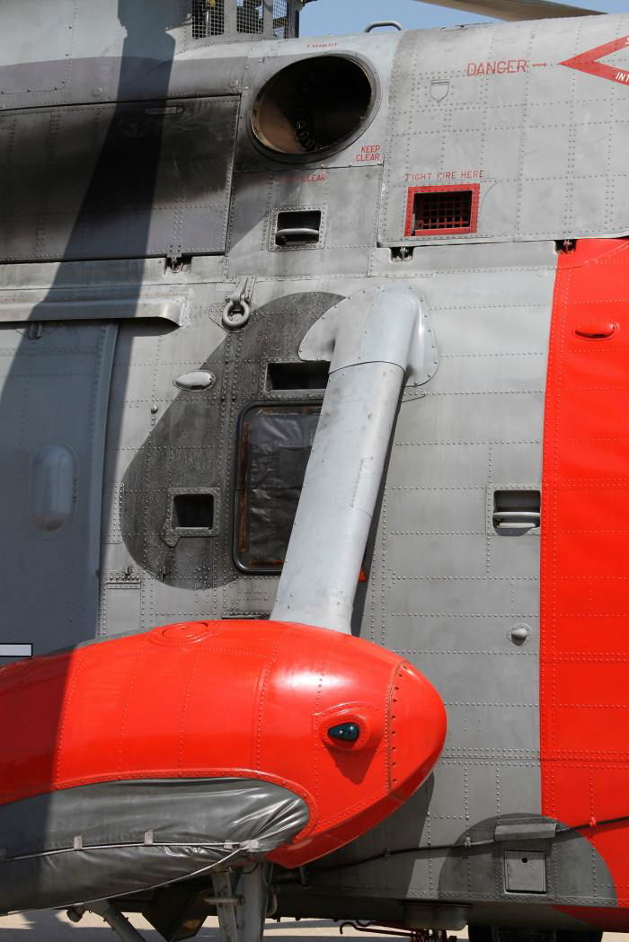 A close up of the fuselage footwells – note how the black area surrounding them has worn, with the domed rivet heads showing through.