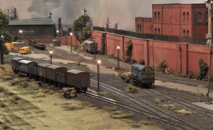 Thorne Yard models a run down freight yard in the BR blue era in 'OO' gauge.