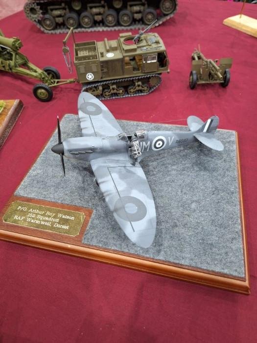 Above: Poole Vikings Model Club member Greg Lock’s 1/48 Tamiya Spitfire build was incredibly clever in being painted to emulate a period photo.