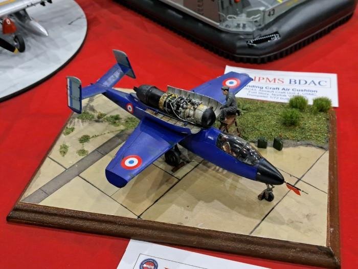 Above: One of the most eye-catching models on the IPMS BDAC stand was this magnificent Tamiya 1/48 Heinkel He 162A-2 by Matt Willis, who built it as a captured airframe used post-war by the French Armée de l’Air.