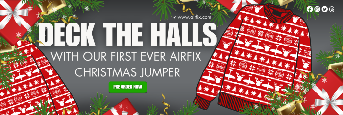 Above: What could go together better than Airfix, Spitfires, Reindeers and Christmas trees?