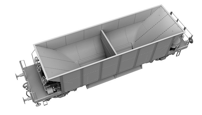 The new ballast hoppers will have detailed hopper bodies.