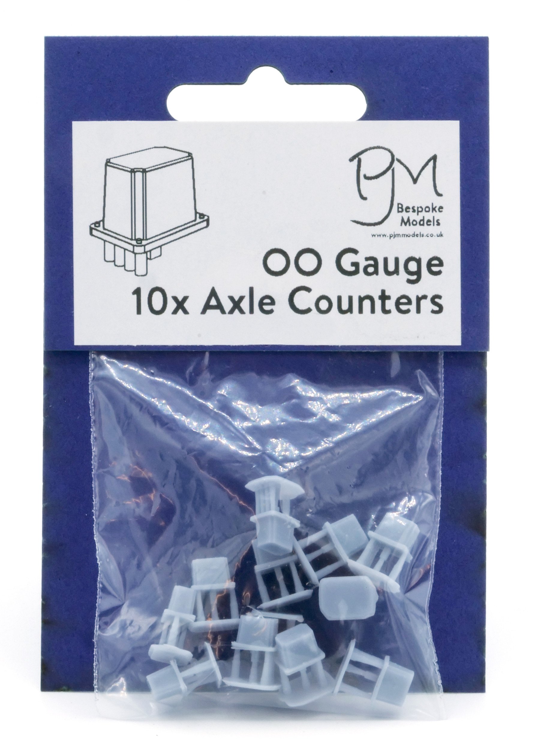 PJM Models latest release are 3D printed axle counters for 'OO' gauge.